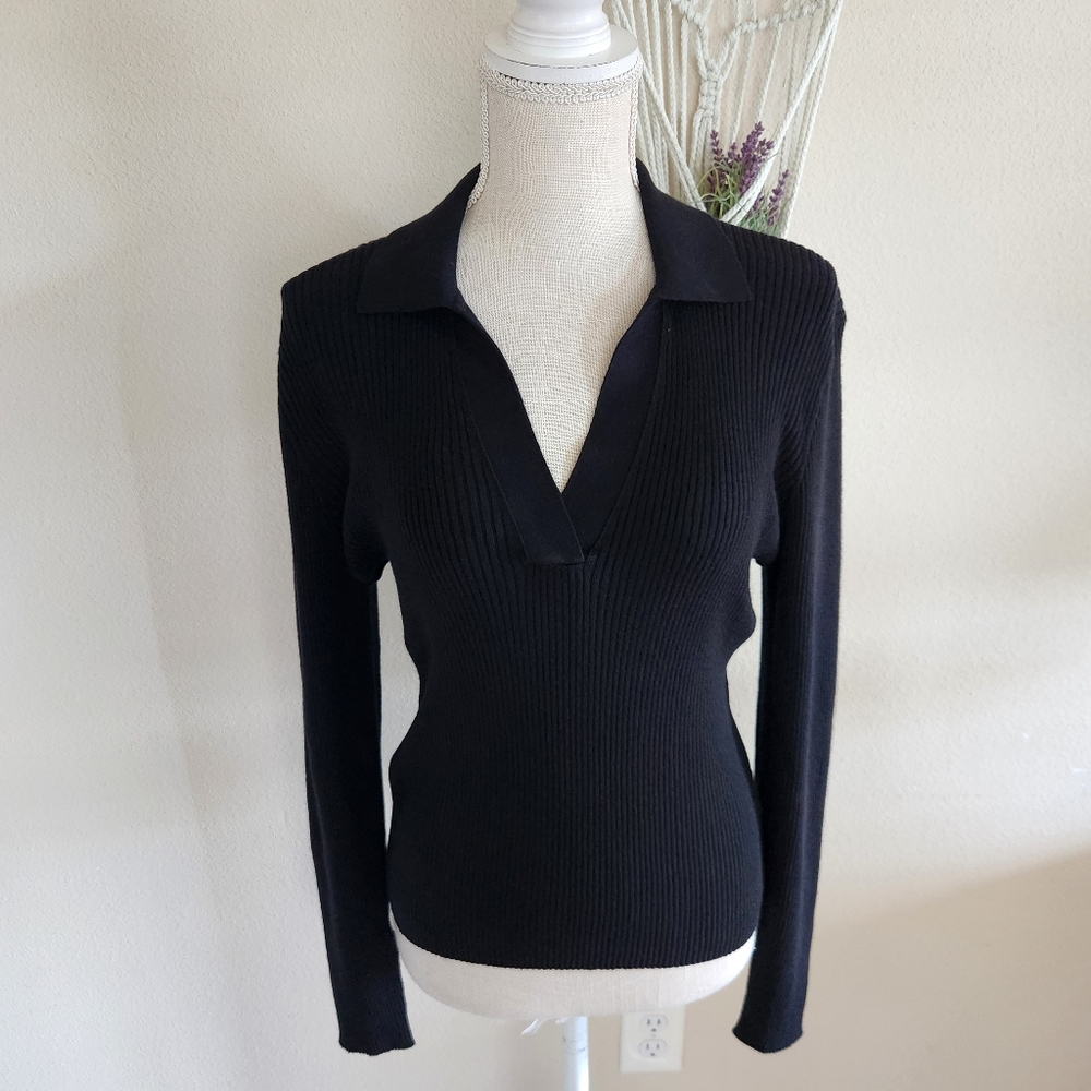 Rails Womens Black Ribbed Kennedy Sweater Size Medium NWT - Picture 2 of 16